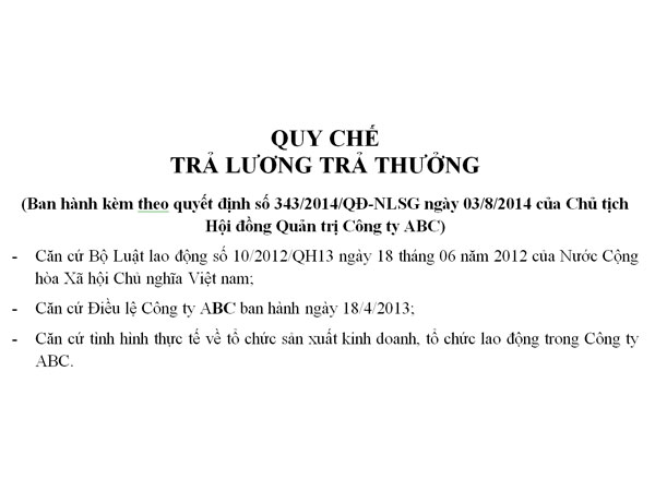 Quy định trả thưởng